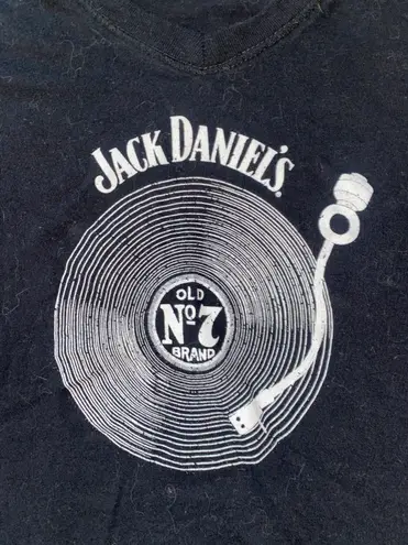 Jack Daniel's graphic record v neck crop top