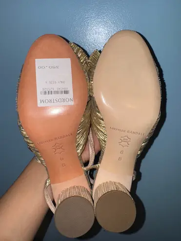 Loeffler Randall LOEFFLER RANDALLCamellia bow-embellished lamé sandals.