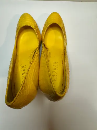 Ralph Lauren Canary Yellow Heels Size 8B