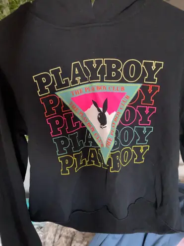 PacSun Playboy Cropped Sweatshirt Black