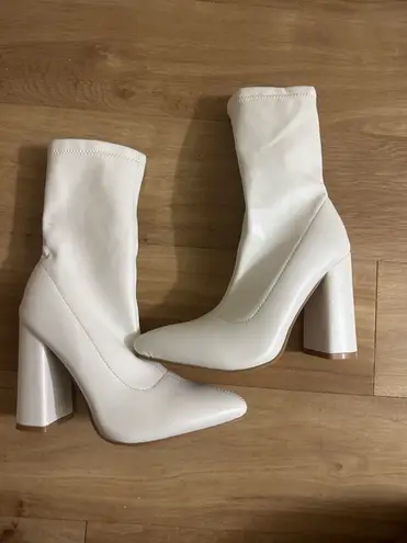 Nasty Gal white Heeled Boots