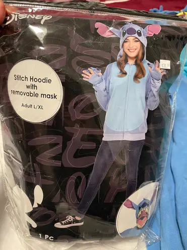 Adult Disney stitch hoodie w/ removable mask L/XL Blue Size L