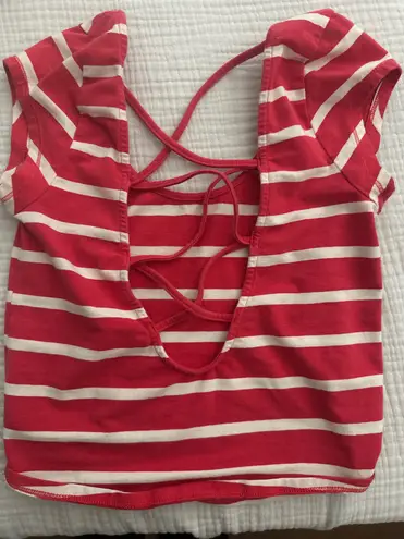 I Love H81 Cute striped top with strappy back 