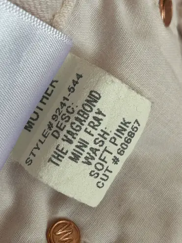 MOTHER Denim MOTHER Superior The Vagabond Mini Fray Skirt in Soft Pink