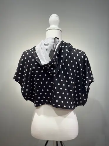 Revamped CLEARANCE! B/W Boutique Polka Dot Wide Cut Hooded Top Size M NWT