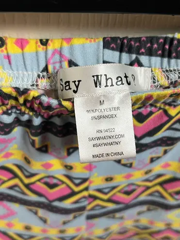 Say What? Say What? Women's Colorful Aztec Print Leggings Size Medium - Image 3