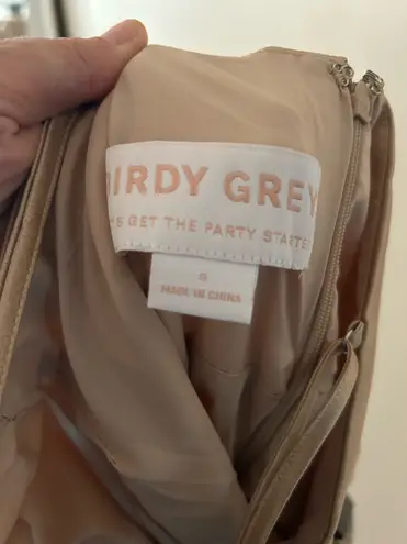 Birdy Grey Like New One Shoulder Matte Champagne Gold Long Formal Gown Bridesmaid Dress