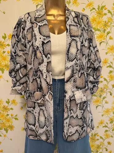 Shake print 3/4 sleeve blazer size L Size L
