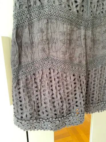Sundance Black eyelet crochet trim dress size S