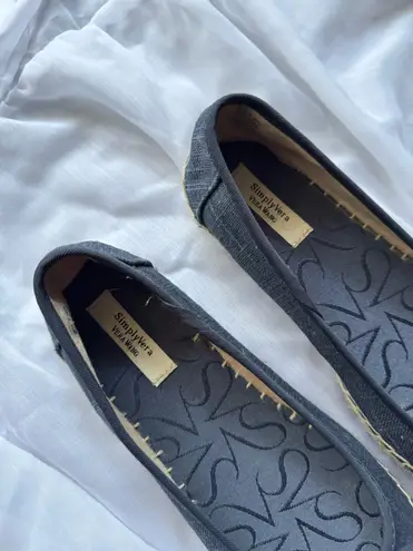 Simply Vera, Vera Wang Simply Vera Vera Wang Beaded Chambray Canvas Espadrille Flats