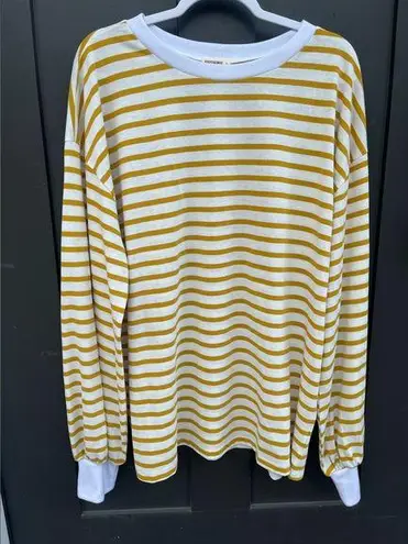 Andthewhy  Oversized Yellow Stripe Tunic Size Large