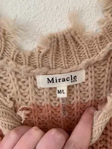 Miracle USA Distressed Color Block Sweater