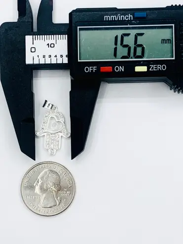 925 Sterling Silver Necklace and hand hamsa pendant White