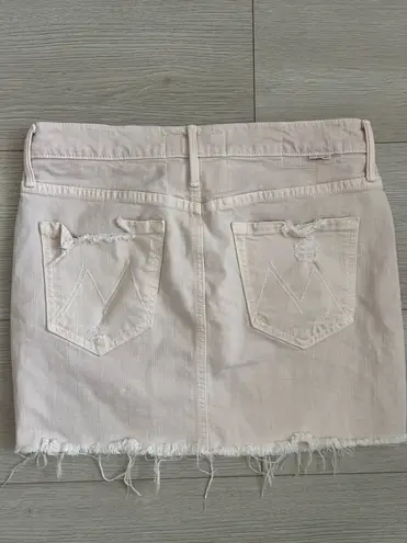 MOTHER Denim MOTHER Superior The Vagabond Mini Fray Skirt in Soft Pink