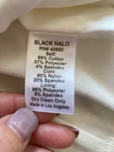 Black Halo White Dress with Open Back