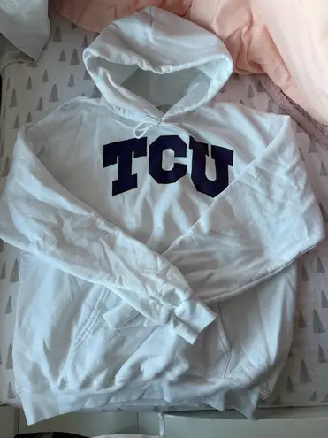 TCU white hoodie Size L