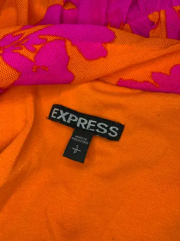 EXPRESS Pink And Orange  Strapless Dress