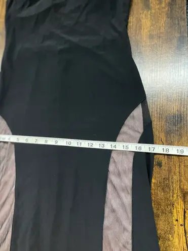 Nightway Black & Beige Cold Shoulder Gown Maxi Mermaid Dress SZ 6