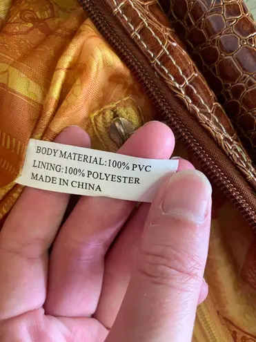 Samantha Brown Dowel Weekender Travel Work Tote Bag Red Croco Embossed