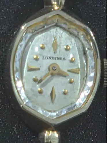 Vintage Longines 10k Gold Women's Gold Tone Hexagonal Face Swiss Made Watch