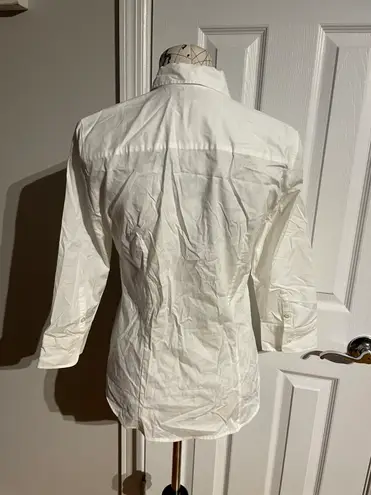 J.Crew NWOT  Preppy Work Perfect Button-Down Shirt casual blouse Women's White Stretch Sz S classic