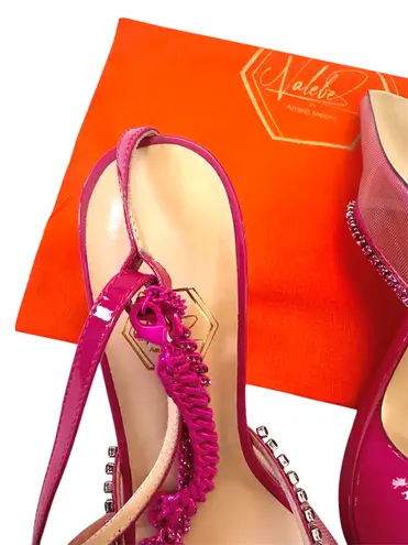 Nalebe Nude & Pink Stellar Mesh Rhinestone Chain Wildcard Pump 7