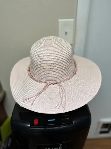 Women's Pink Straw Sun Hat