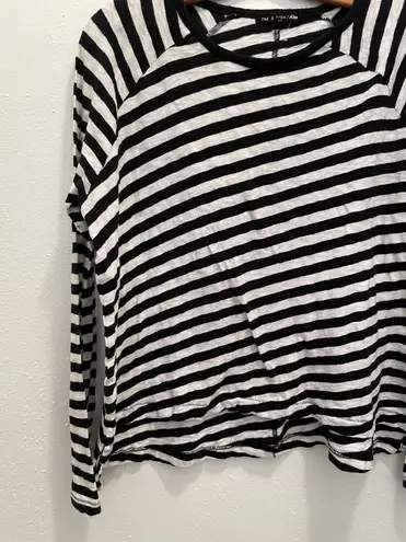 Rag and Bone Jean Camden Black & White Striped Long Sleeve Tee 