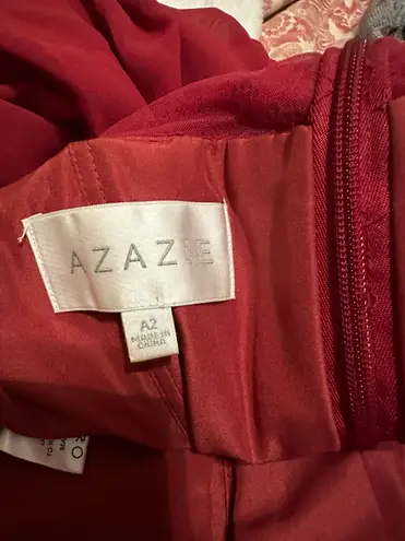 Azazie Burgundy One Shoulder Bridesmaid Dress