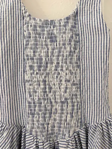 Sky to Moon Drop Waist Mini Pinstripe Dress