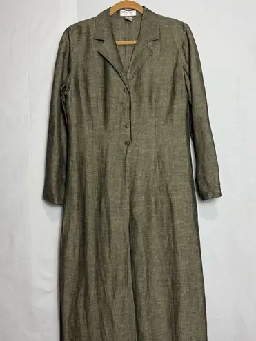 Parisian Signature Khaki Long Sleeve Collar Dress Green Size 6