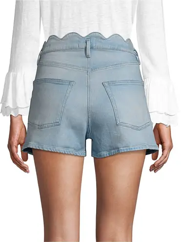 Frame Scallop Edge Denim Shorts