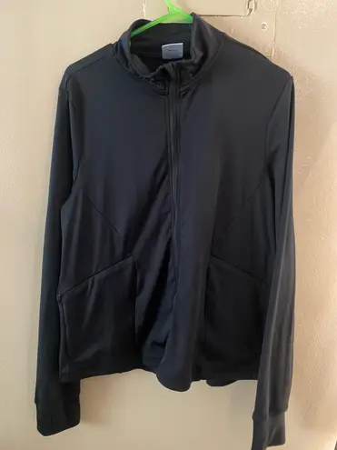 Athletic Zip Up Jacket Black Size L