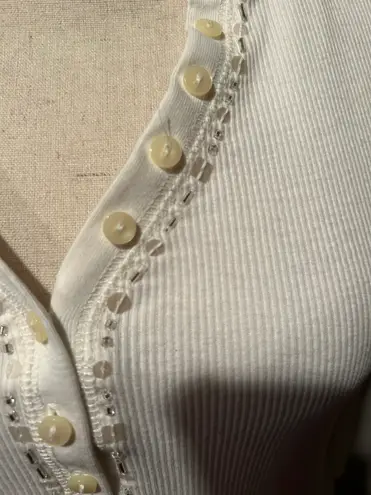 Ann Taylor Loft Cream Long Sleeve Shirt