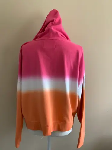 Calvin Klein Jeans Pink And Orange Ombré Hoodie Sweatshirt 