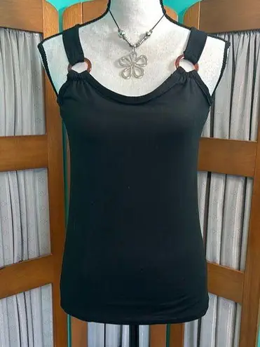 Love Black Cut Out Fitted Tank Top Size M