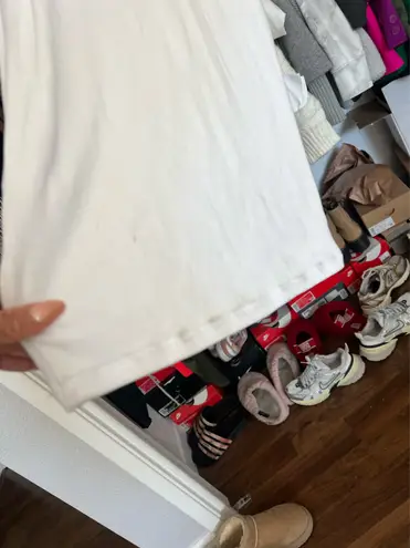 LNA skinny racerback tan top white bodycon midi dress M