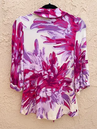 Just Cavalli multicolor floral keyhole bow blouse size IT40 US 4 S small