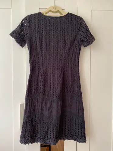 Sundance Black eyelet crochet trim dress size S