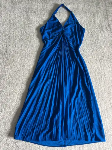 Aspeed Vintage  Royal Blue Halter Midi Dress - Image 1