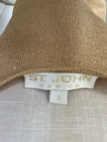St. John Gold Knit Sweater Tank Top S Scoop Neck Sleeveless Sz S Designer