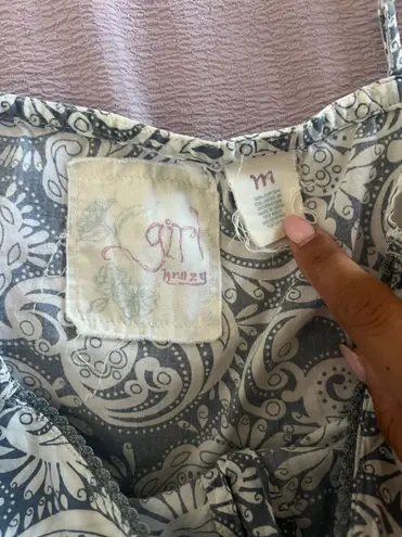 Girl Krazy Y2K Blue and White Paisley Top