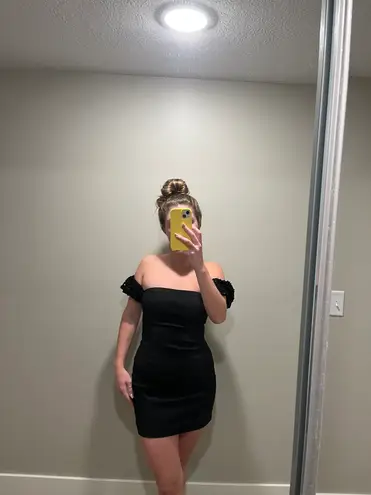 Lulus Strapless Black Mini Dress