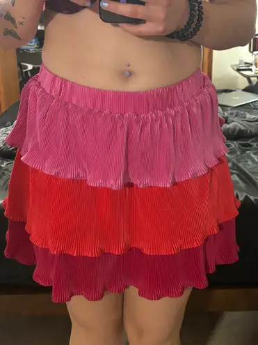 Pink Lily Tiered Skirt