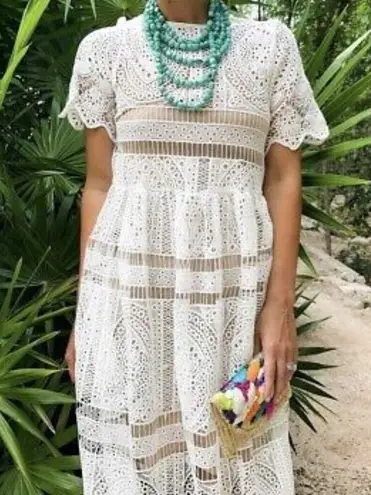 CHIC Wish With Your Ingenuity Crochet Dress Midi