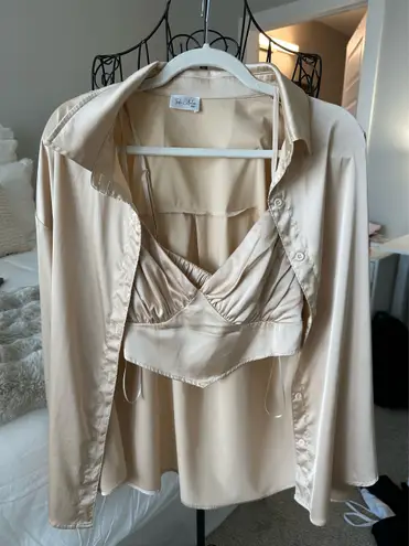 Indie Collection The  Two Piece Satin Top  thumbnail 3