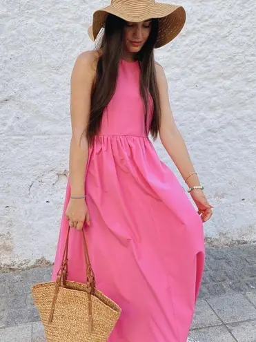 ZARA NWT  Halter Poplin Dress