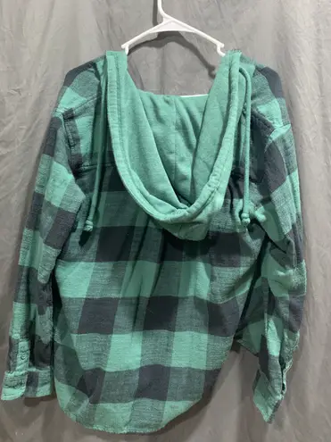 American Eagle Outfitters Flannel Hoodie