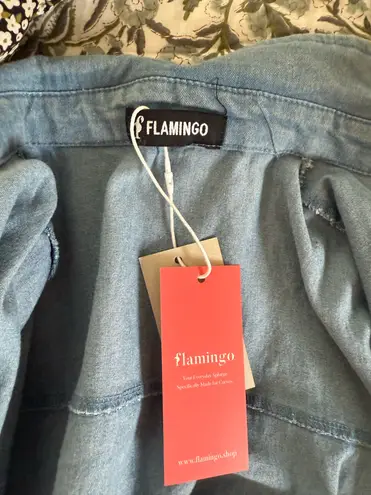 Flamingo denim dress