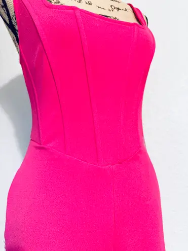 Crystal Sky Corset Top Hot Pink Jumpsuit